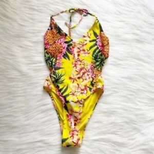 NWT ZARA Yellow Pineapple Swimsuit Size M